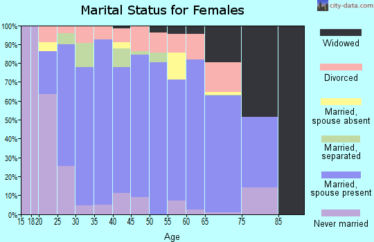 Valencia County marital status for females
