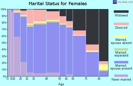 Hall County marital status for females