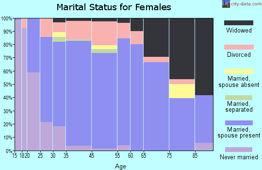 Twin Falls County marital status for females