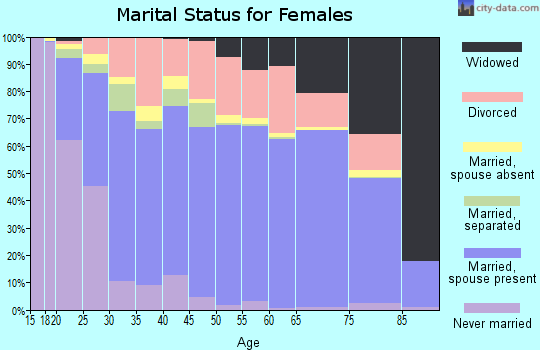 Delaware County marital status for females