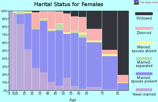 Washington County marital status for females