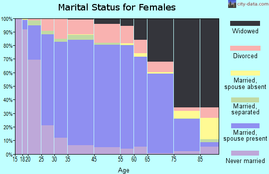 Okfuskee County marital status for females