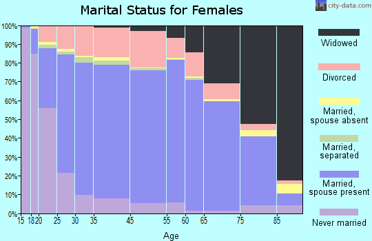 Saguache County marital status for females