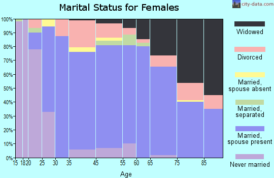 Ashe County marital status for females