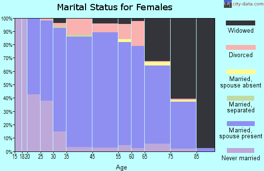 Mitchell County marital status for females