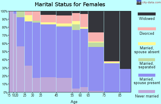 New London County marital status for females