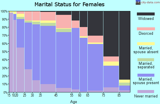 Powhatan County marital status for females