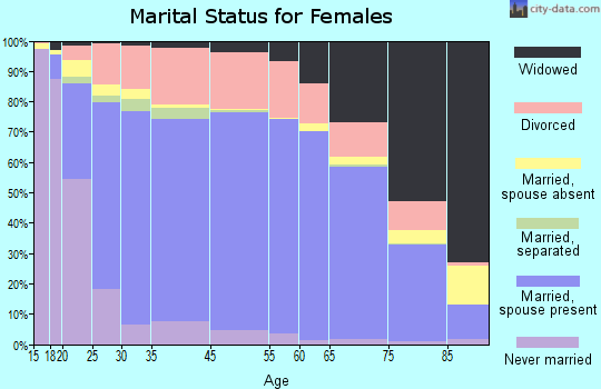 Kennebec County marital status for females