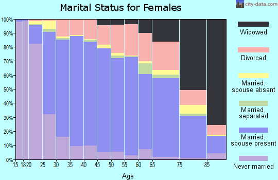 Hendricks County marital status for females