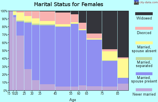Wayne County marital status for females