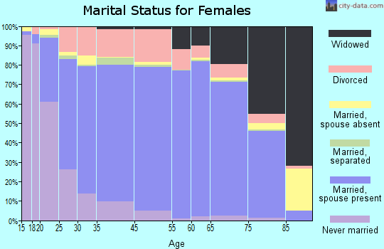 Brown County marital status for females