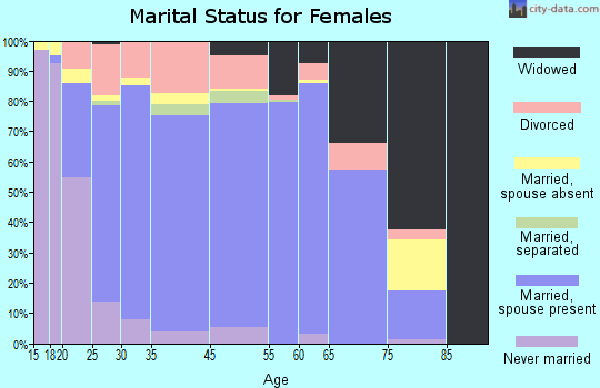 Windham County marital status for females
