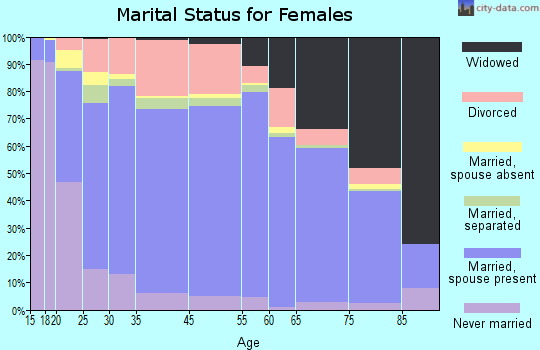 Brown County marital status for females