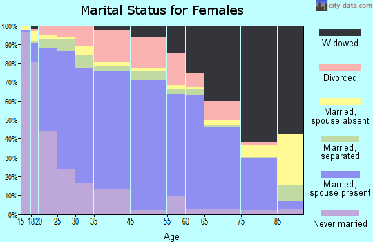 Hudson County marital status for females