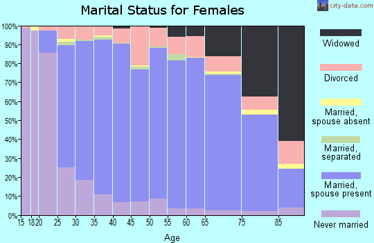 Marion County marital status for females
