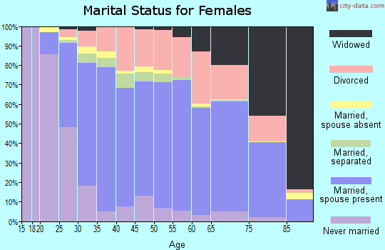 Roanoke County marital status for females