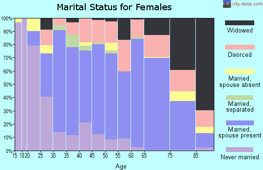 Gillespie County marital status for females