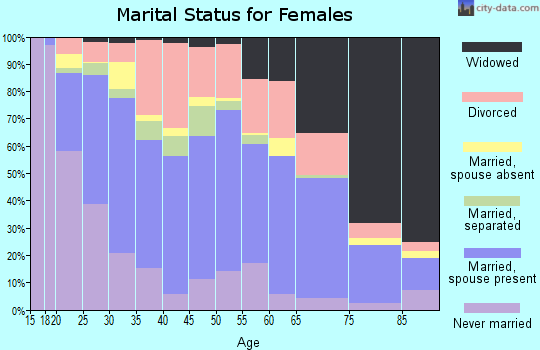 Bell County marital status for females