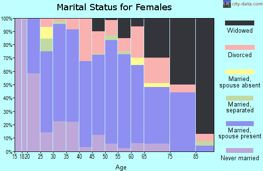Young County marital status for females