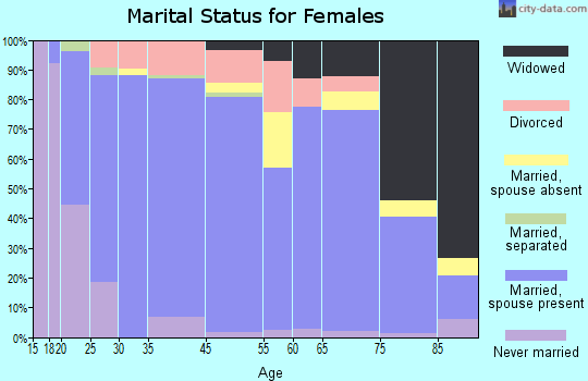 Delaware County marital status for females
