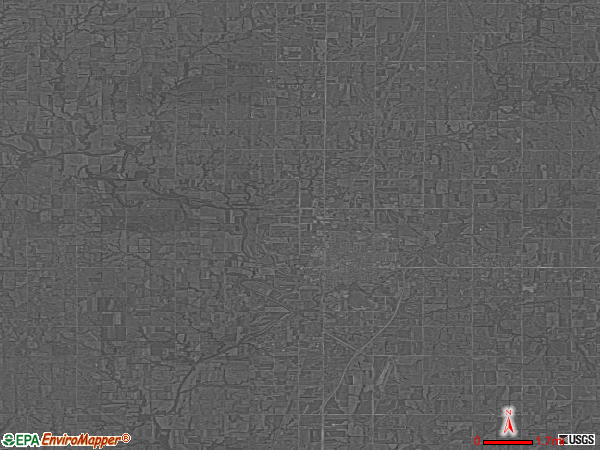 Zip code 66749 topographic map