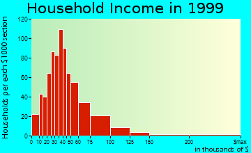 The Villages household income distribution