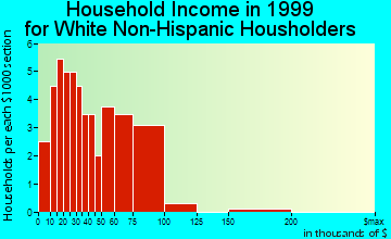 Gaines household income for White Non-Hispanic householders