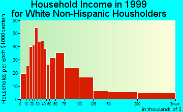 Rochester household income for White Non-Hispanic householders