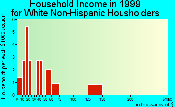 Gunnison household income for White Non-Hispanic householders