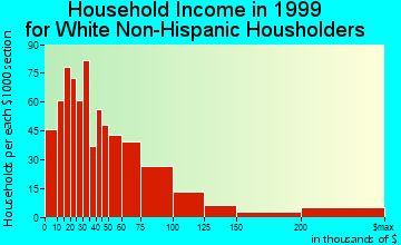 Margate City household income for White Non-Hispanic householders
