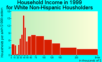 Pennington household income for White Non-Hispanic householders