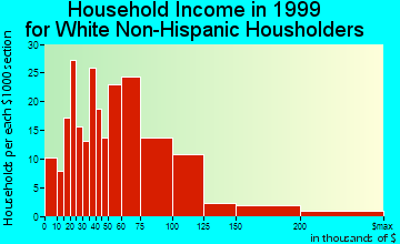 Rockaway household income for White Non-Hispanic householders