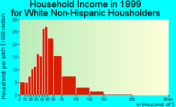 Mountain View household income for White Non-Hispanic householders