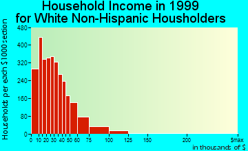 Youngstown household income for White Non-Hispanic householders