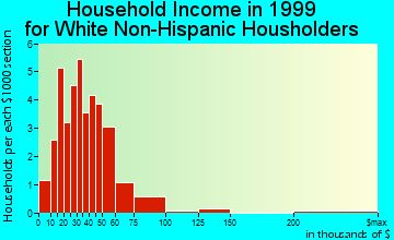 Hudson household income for White Non-Hispanic householders