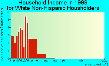 Gadsden household income for White Non-Hispanic householders