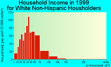 Spanish Fork household income for White Non-Hispanic householders