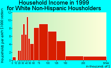 Eagle-Vail household income for White Non-Hispanic householders