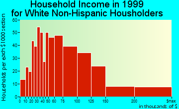 Evergreen household income for White Non-Hispanic householders