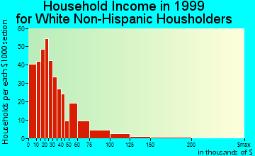 Gunnison household income for White Non-Hispanic householders