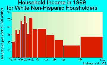 Mountain Brook household income for White Non-Hispanic householders