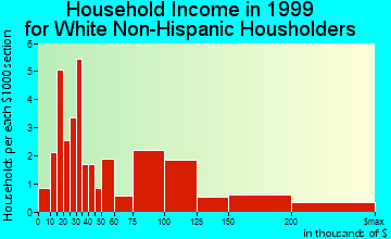 Dewey Beach household income for White Non-Hispanic householders