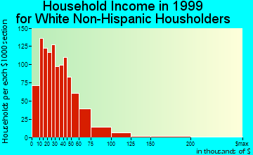 Hudson household income for White Non-Hispanic householders