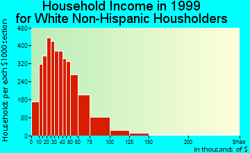 Palm Bay household income for White Non-Hispanic householders