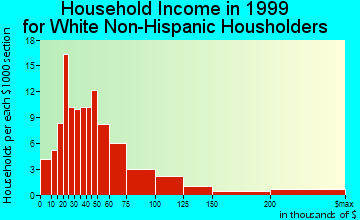 Palm Beach Shores household income for White Non-Hispanic householders