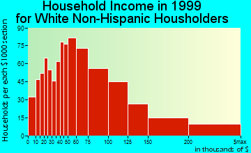 Kailua household income for White Non-Hispanic householders