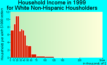 Council household income for White Non-Hispanic householders