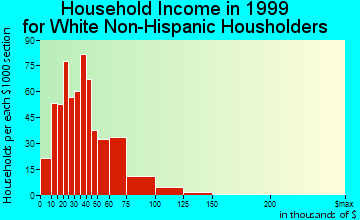 Mountain Home household income for White Non-Hispanic householders