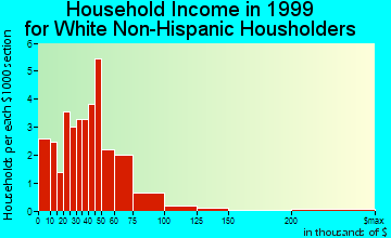 De Land household income for White Non-Hispanic householders