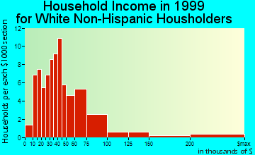 Rapids City household income for White Non-Hispanic householders
